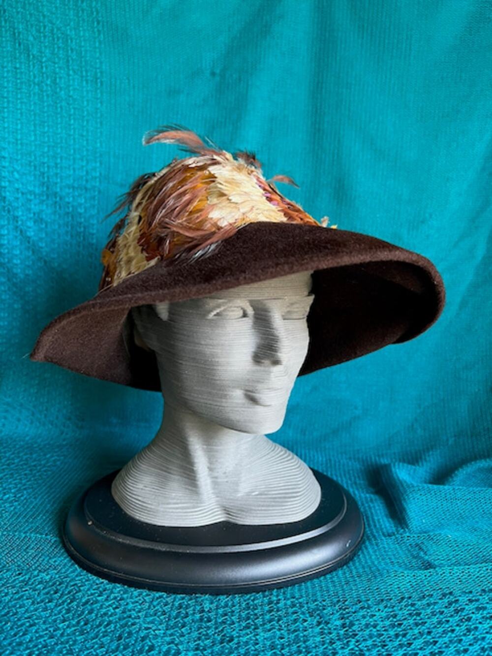 Originals by Mr josephs hat felted wool wide brim feathered